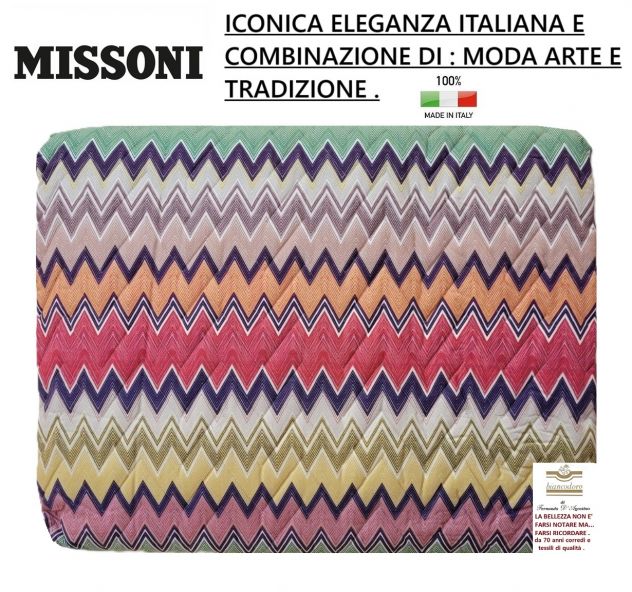 MISSONI coperta copriletto quilt matrimoniale cm. 270 x 260 - Foto 7