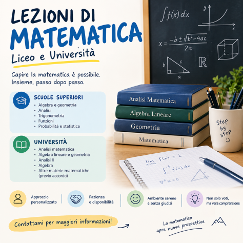 Laureato in Matematica offre lezioni per Liceo ed Università
