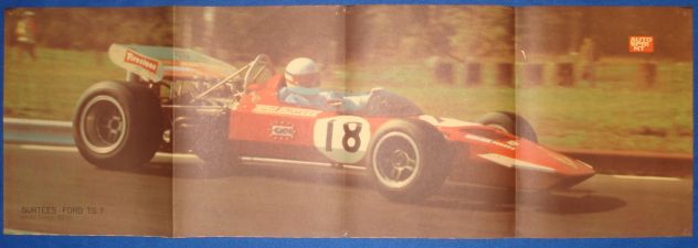 EXC.POSTER AUTOSPRINT ANNI 70: SURTEES-Ford TS-7 pilota Derek BELL