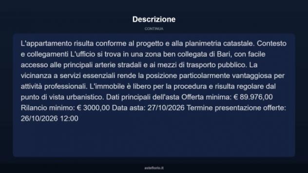 Immobile in asta di 97 m² con più di 5 locali in vendita a Bari - Foto 4