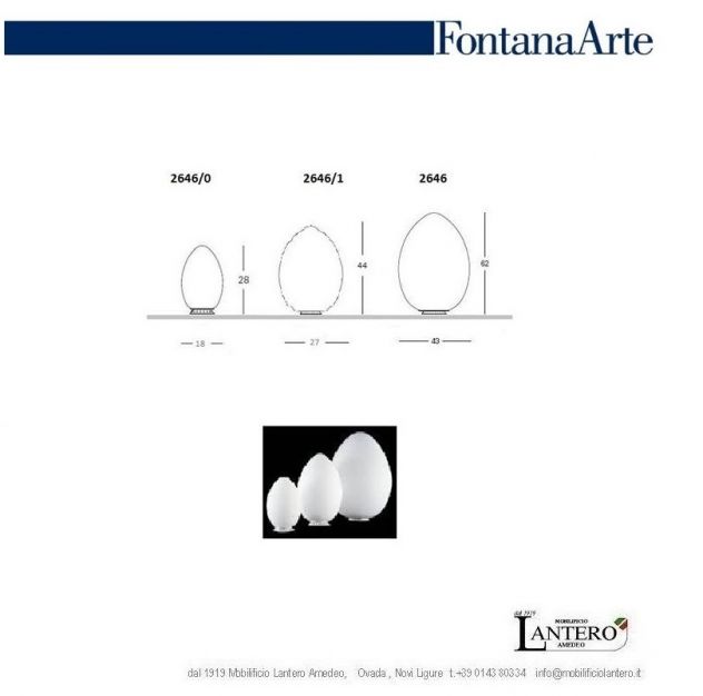 Fontana Arte  lampade da tavolo UOVO archivio storico - Foto 2