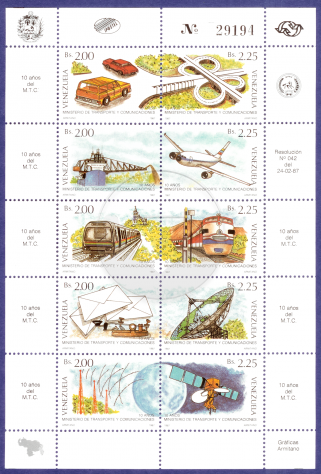 VENEZUELA 1986-1987 lotto 3 Foglietti francobolli - Foto 3