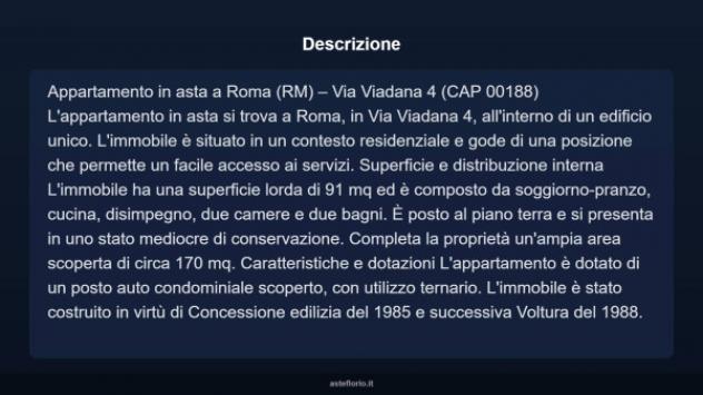Immobile in asta di 91 m² con più di 5 locali in vendita a Roma - Foto 3