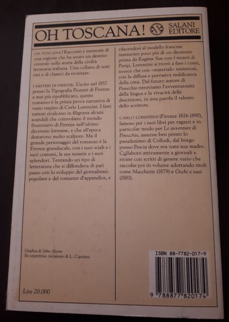 I MISTERI DI FIRENZE, OH TOSCANA! CARLO LORENZINI (COLLODI), 1^ Ed. 1988. - Foto 3