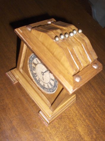 Antico Mobiletto Sottobichieri Orologio Legno