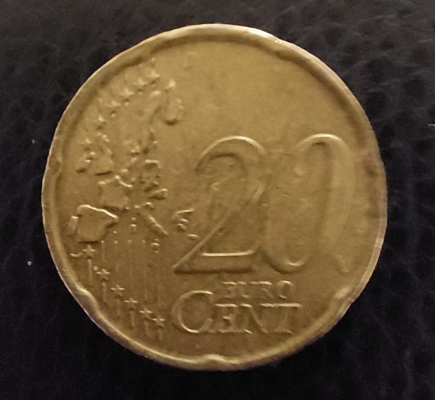 MONETA 20 CENTESIMI ITALIA ANNO 2002 CON ERRORI DI CONIO - Foto 2