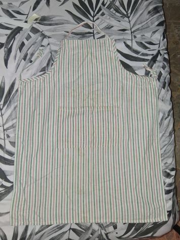 Lotto 3 Grembiuli interi Cucina Vintage Cotone e Impermeabile in Gomma Neoprene - Foto 2