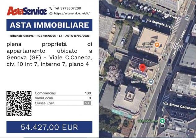 Tribunale Genova - RGE 186/2025 - L4 - Tribunale Genova - RGE 186/2025 - L4 - ASTA 18/09/2026