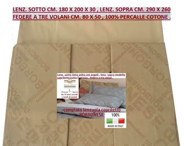 Lenzuola complete BORBONESE matrimoniali diversi modelli - Foto 7