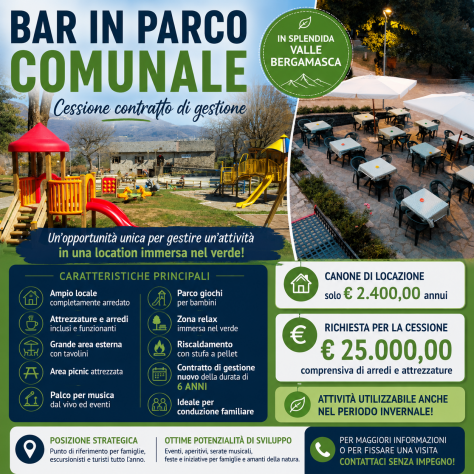 BAR552 - BAR IN PARCO COMUNALE – CESSIONE CONTRATTO DI GESTIONE