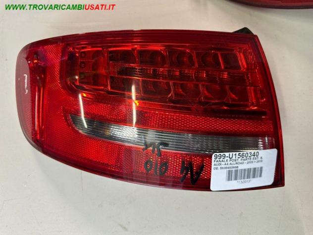 FANALE POST. PARTE EST. SX 999-U1560340 Parti elettriche  Fanaleria  Fanali  Fanale post. sx. AUDI - A4 ALLROAD - 2009  2016, AUDI - S4 AVANT - 2008
