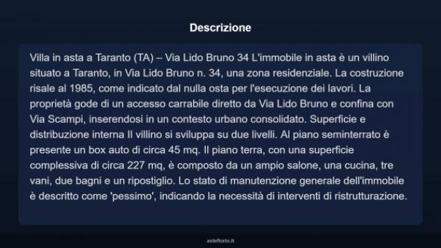 Immobile in asta di 227 m² con più di 5 locali e box auto in vendita a Taranto - Foto 7