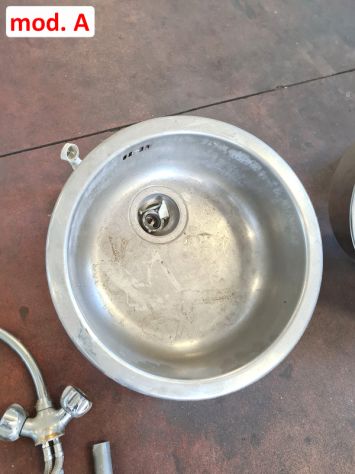 2 lavelli a incasso rotondi inox usati - Foto 2
