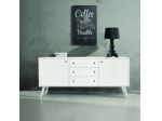 CREDENZA IN LEGNO ABETE BIANCO SPAZZOLATO