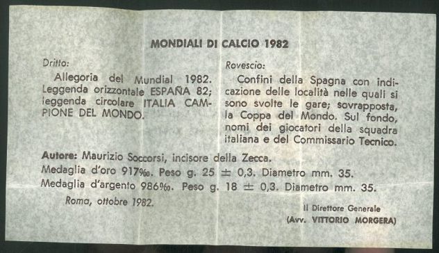 MEDAGLIA MONDIALI CALCIO SPAGNA 1982 - Foto 4
