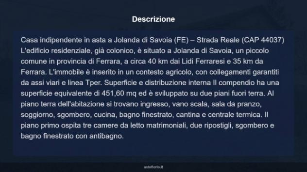 Immobile in asta di 451 m² con più di 5 locali in vendita a Jolanda di Savoia - Foto 13