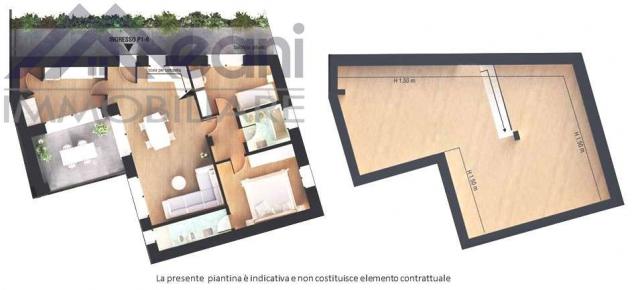 69 - A6_OP - 3 LOCALI CON 2 BALCONI E SOTTOTETTO - NUOVA "RESIDENZA LE CORTI"