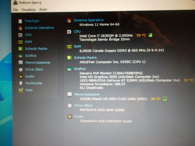 NOTEBOOK ASUS MODELLO X53S SCHERMO 15,6 POLLICI PERFETTAMENTE FUNZIONANTE IN - Foto 10