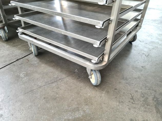 3 carrelli inox porta teglie 60X40cm usati - Foto 3