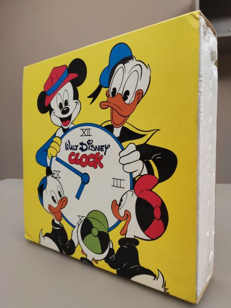 Disney Paperino Donald Duck Orologio Parete Anni '80 Vintage Walt Disney Clock - Foto 4