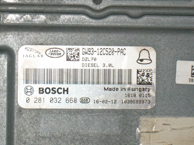 0281032668 ECU JAGUAR LAND ROVER 3.0 EDC17CP55-3 GW93-12C520-PAC GW9312C520PAC - Foto 2