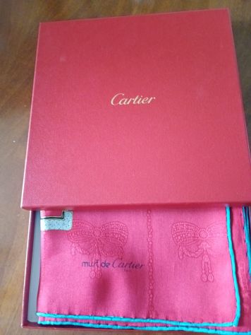 CARTIER foulard donna in seta nuovo ORIGINALE con scatola -