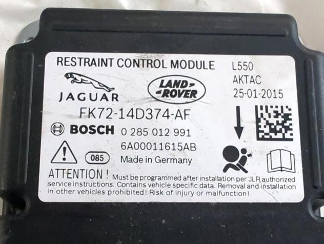 FK72-14D374-AF KIT AIRBAG LAND ROVER DISCOVERY SPORT L550 2.2 D 4X4 110KW AUT 5P (2015) RICAMBIO USATO CON CENTRALINA AIRBAG, AIRBAG VOLANTE, AIRBAG P - Foto 3
