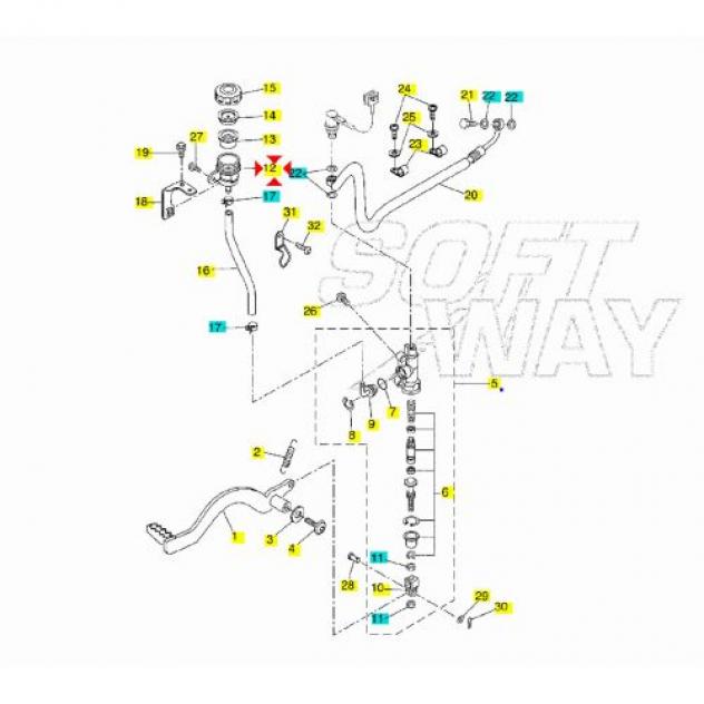 Vaschetta liquido freni Yamaha DT WR 2VN258940000 - Foto 4