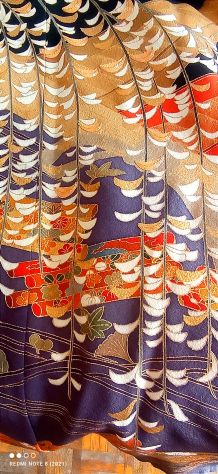 Kimono geisha vintage Kuro Tomesode - Foto 6
