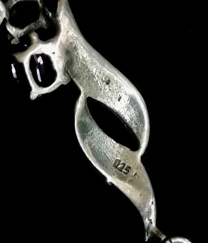 SPETTACOLARE E RAFFINATO COLLIER IN ARGENTO CESELLATO, AMETISTE E MARCASITI. - Foto 5