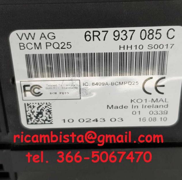 6R7937085C Skoda Fabia II centralina body computer - Foto 2