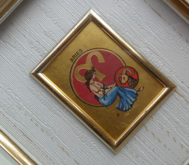 PICCOLO QUADRETTO CON CROMOLITOGRAFIA D'ARTE SU FOGLIA 23 KARATI - - Foto 3