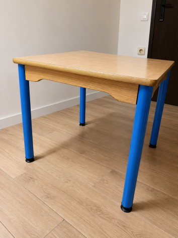 WESCO, 3 tavolini per bambini in faggio massiccio, quadrato 60 × 60 cm - Foto 4
