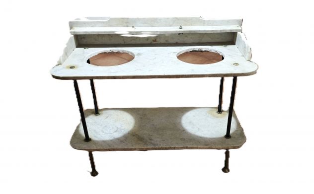 LAVABO IN MARMO CON DOPPIO FORO
