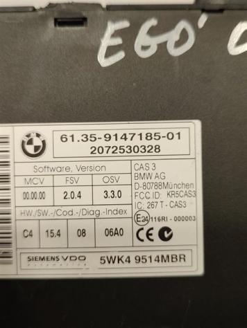 CENTRALINA CAS BMW Serie 5 E60 6135 9147185 M57306D3 diesel 2993 (0310) - Foto 2