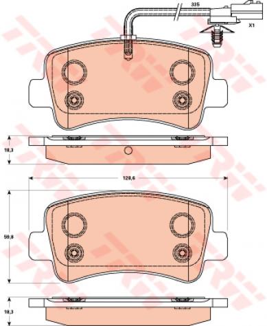 Trw Serie Pattini Post. Opel Movano 07/10 Gdb1903