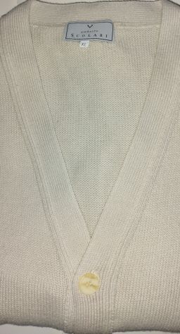 CARDIGAN DA UOMO IN COTONE PANNA - Foto 10