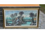 Quadro acrilico firmato 140x78 cm con cornice