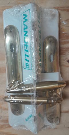 Maniglia per porta interna a piastra lunga mod.Totem oro satinato 460 Mandelli - Foto 2