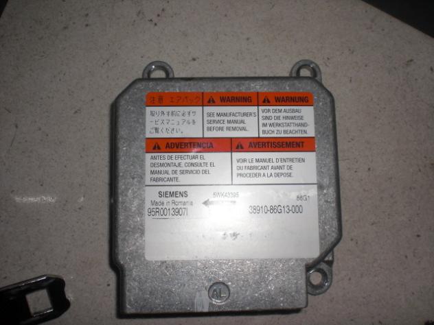 KIT AIRBAG COMPLETO CON CENTRALINA PRETENSIONATORI LATERALI AIRBAG CONDUCENTE PASSEGGERO SUBARU JUSTY 1.3 B 4X4 68KW 5M 5P (2008) RICAMBIO USATO 38910 - Foto 2