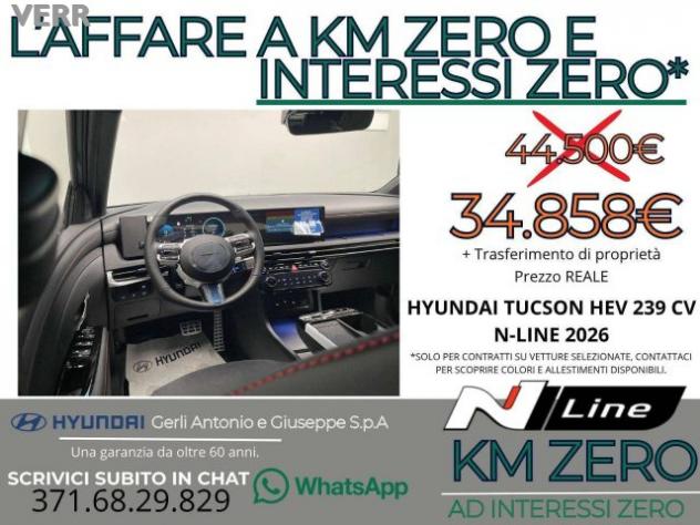 HYUNDAI Tucson 1.6 A/T HEV FULL HYBRID "N-LINE" KM ZERO - "PREZZO rif. 23930110 - Foto 5