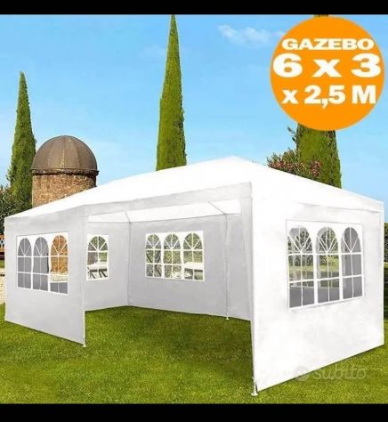 Gazebo 6 x 3 x 2,5 mt 15 Finestre Ad Arco Arredo