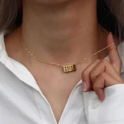 18K Gold Plated 11:11 Necklace for Women - Foto 3