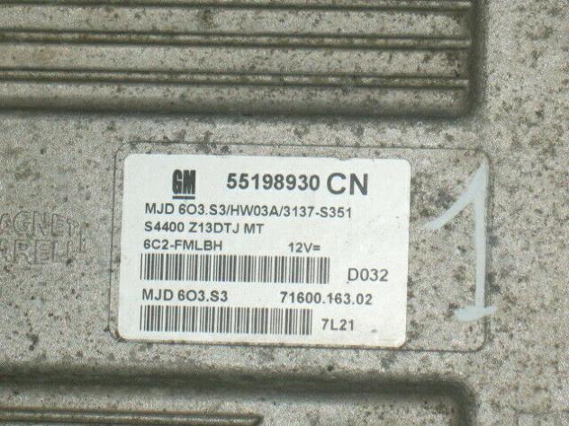 55198930CN ECU opel corsa 1.3 55198930 cn 55198930cn mjd 6o3.s3 hw03a - Foto 2
