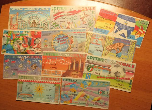 23 BIGLIETTI LOTTERIE ITALIANE TUTTI DIVERSI DAL 1981 AL 1994 SENZA TAGLIANDO - - Foto 4
