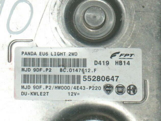 55280647 ECU FIAT PANDA MJD 9DF.P2 MJD 9DF.P2 FPT 55280647 HW000 - Foto 2