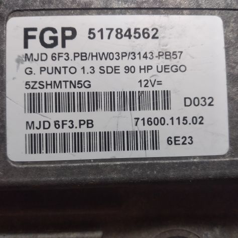 CENTRALINA INIEZIONE MOTORE FIAT GRANDE PUNTO 1.3 D 5P 6M 66KW (2006) 51784562 - Foto 5