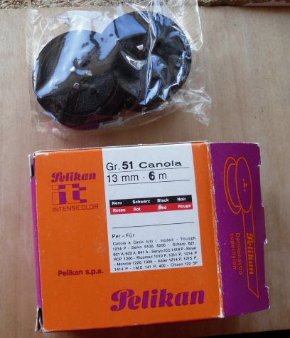 VECCHIO NASTRO ROSSO NERO PER CASIO CALCOLATRICE DELLA PELIKAN FUNZIONANTE ?