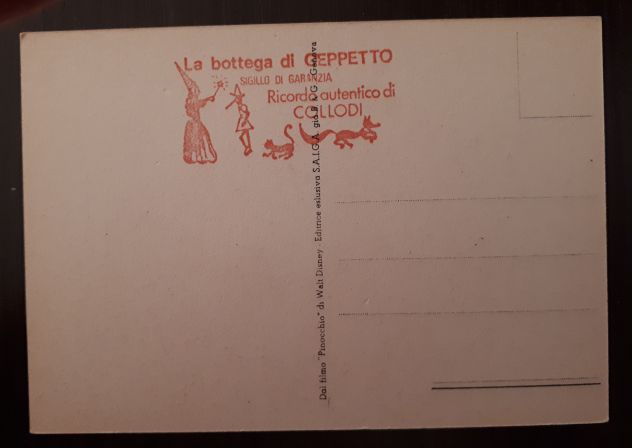 PINOCCHIO n. 3 cartoline AUTENTICHE, Editrice esclusiva S.A.I.G.A. - Foto 5