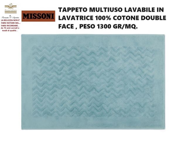 TAPPETI MISSONI CM. 90 X 60 , 100% COTONE , DOUBLE FACE . - Foto 4